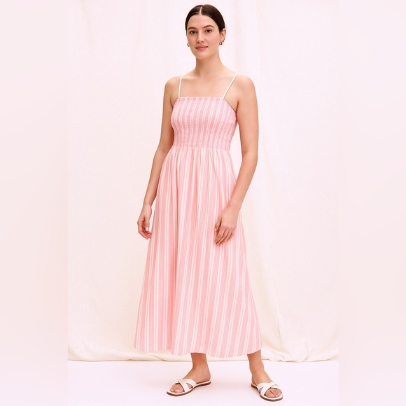 Elegant Pink Striped Maxi Dress - Picture 1 of 1